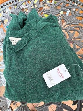 Lucky Brand Womens Teal-Green V-Neck Sweater